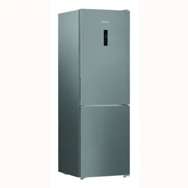 Frigo combinato Hotpoint in acciaio inox con doppia porta e pannello di controllo digitale