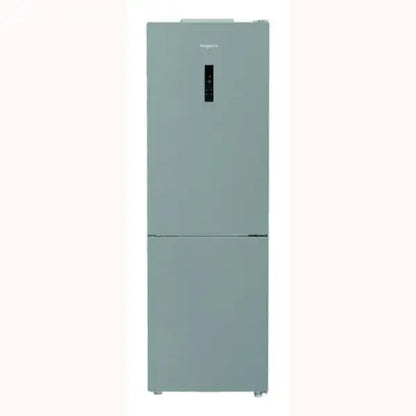 Frigo Combinato Hotpoint moderno grigio con pannello di controllo digitale e doppia porta