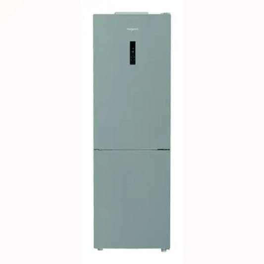 Frigo Combinato Hotpoint moderno grigio con pannello di controllo digitale e doppia porta