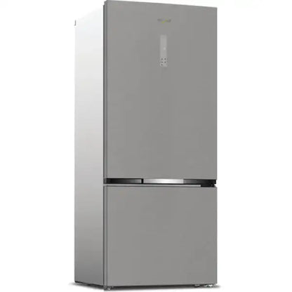 Frigorifero Whirlpool a doppia porta in acciaio inox con design moderno e display digitale
