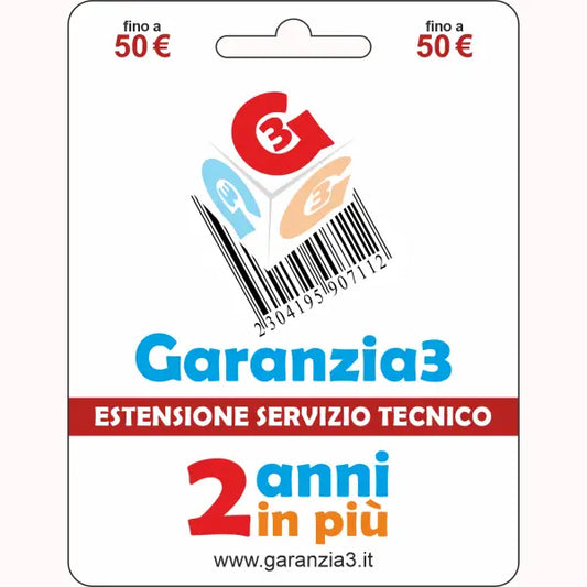 Extension de garantie Garantie3 avec couverture supplémentaire de 2 ans et service technique inclus