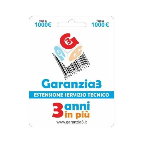 Garanzia3 Estensione di servizio tecnico 3 anni in più con massimale di copertura a 1000 euro - Estensione garanzia - TecnoRoyal