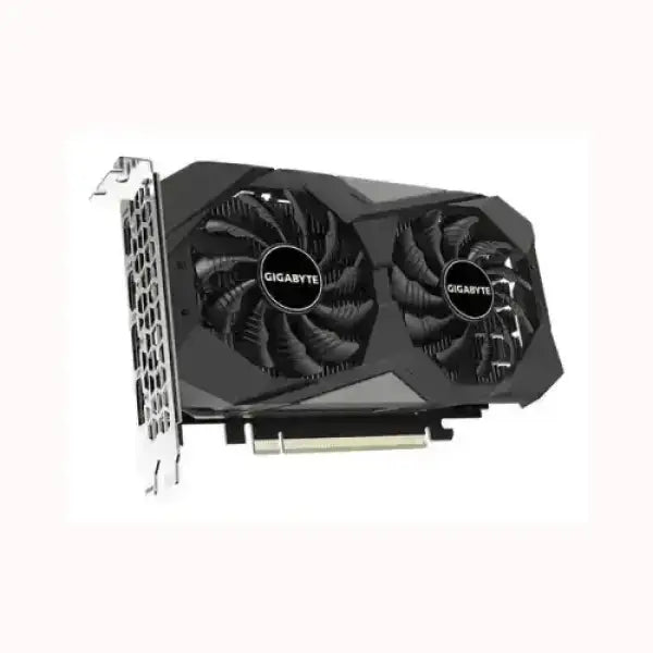 Scheda video GIGABYTE con doppia ventola di raffreddamento e design nero compatto