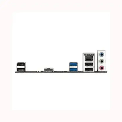 Pannello posteriore scheda madre GIGABYTE con porte USB, Ethernet e audio colore nero e bianco