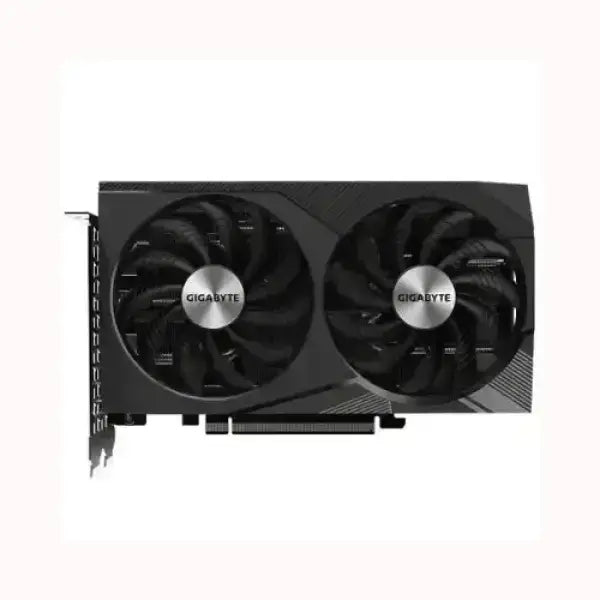 Scheda video GIGABYTE con doppia ventola di raffreddamento e design nero moderno