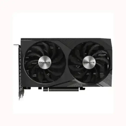 Scheda video GIGABYTE con doppia ventola di raffreddamento e design nero moderno