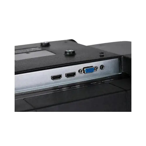 Monitor HANNSPREE con porte HDMI e VGA sul retro per connessioni multiple