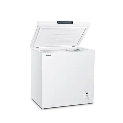 Congelatore Hisense bianco con coperchio apribile e capacità ampia per conservazione alimenti