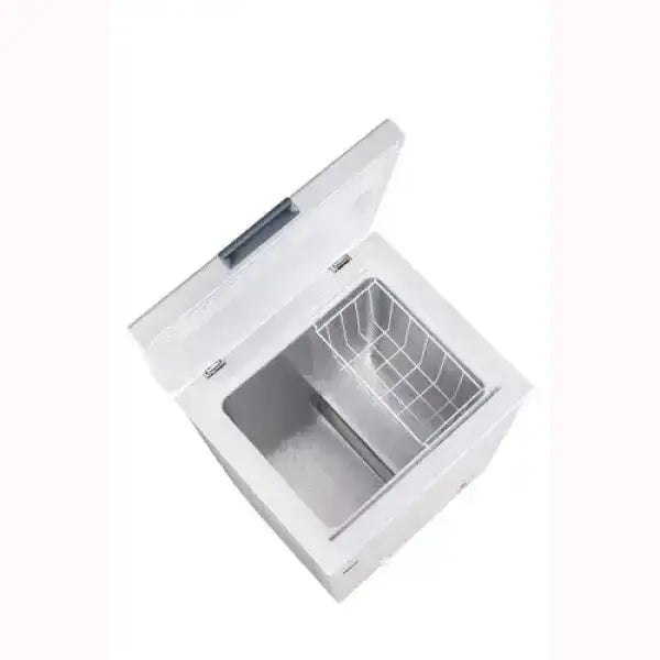 Hisense congelatore a pozzetto bianco con cestello interno e coperchio apribile
