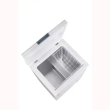 Hisense congelatore a pozzetto bianco con cestello interno e coperchio apribile