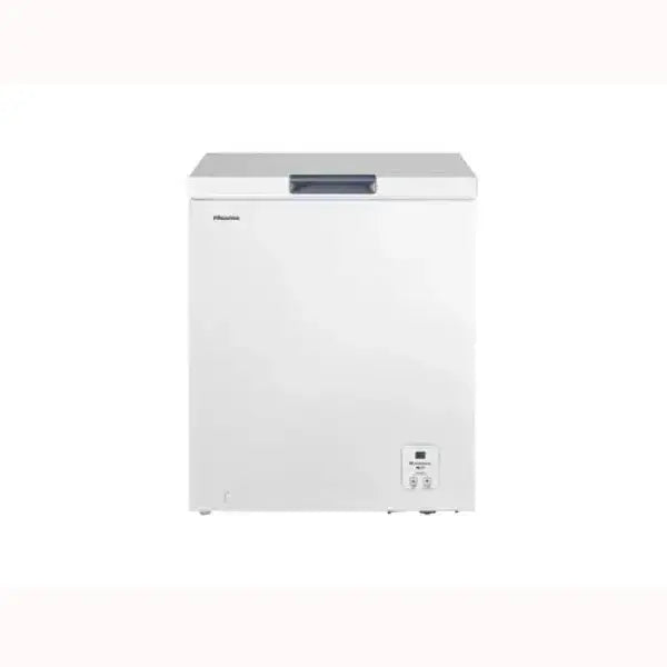 Hisense congelatore a pozzetto bianco con chiusura a coperchio e pannello di controllo frontale