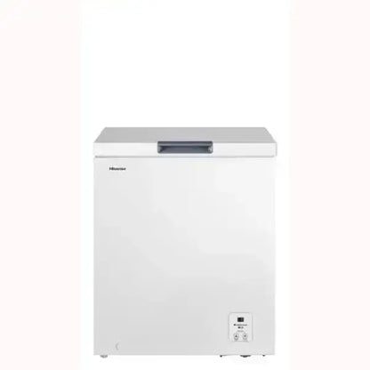 Hisense congelatore a pozzetto bianco con maniglia superiore e pannello di controllo digitale frontale