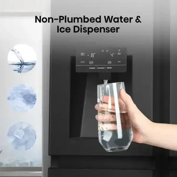 Hisense frigo side by side con dispenser di acqua e ghiaccio senza collegamento idrico diretto