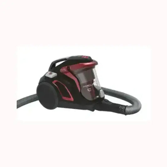 Aspirapolvere Hoover senza sacco nero e rosso con tubo flessibile e impugnatura ergonomica