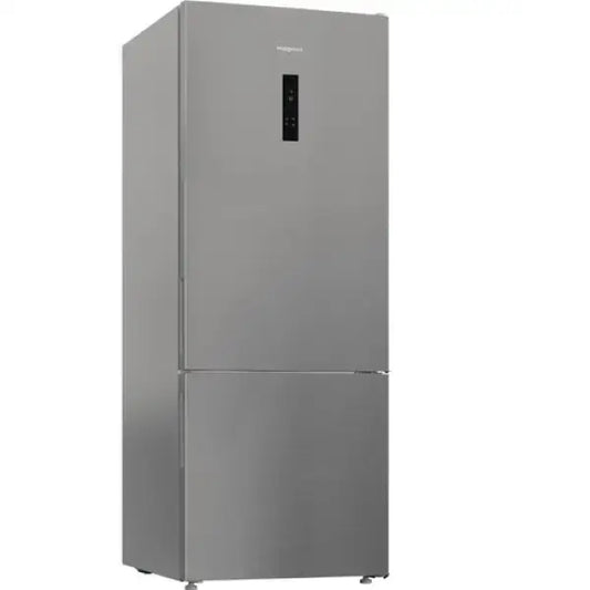 Frigorifero Hotpoint in acciaio inox con doppia porta e pannello di controllo digitale