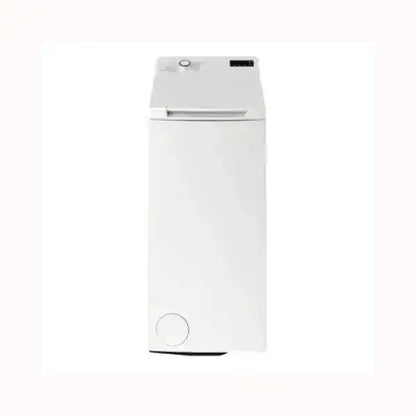 Lavatrice Hotpoint bianca a carica dall'alto con display digitale e comando rotativo