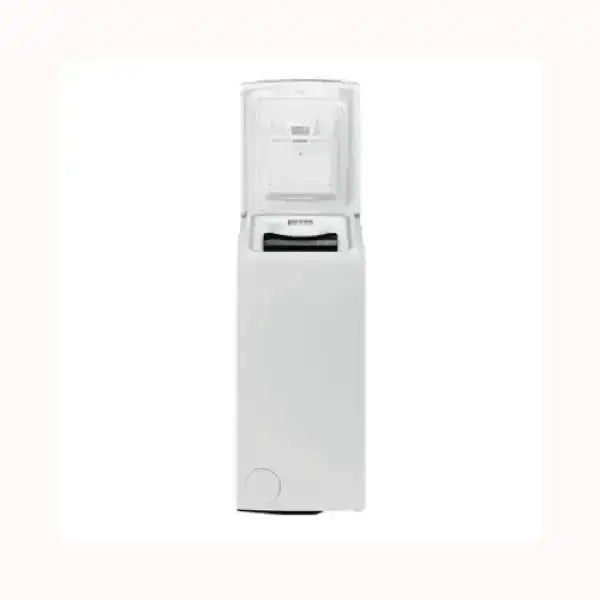 Lavatrice Hotpoint a carica dall'alto bianca con design moderno e compatto