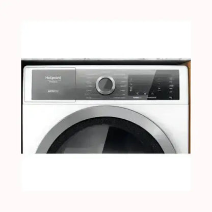 Pannello di controllo lavatrice HOTPOINT bianca con impostazioni digitali e manopola centrale