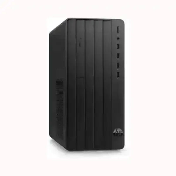 HP PC desktop tower nero compatto per ufficio e casa con porte frontali USB e design verticale
