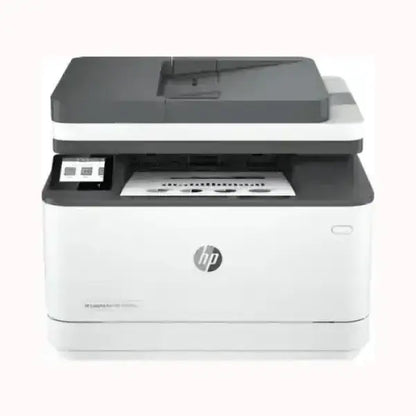 Stampante multifunzione HP LaserJet Pro 3102FDW bianca e grigia con scanner e pannello di controllo