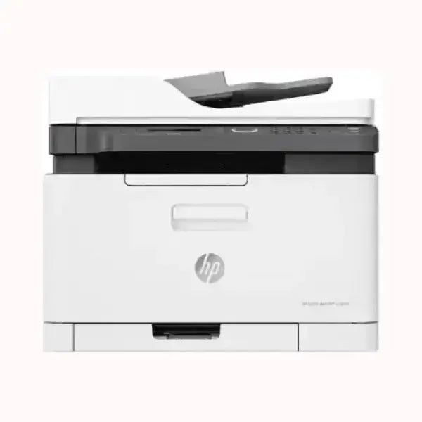 Stampante multifunzione bianca HP con scanner e alimentatore automatico documenti