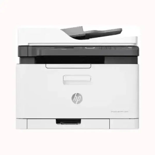 Stampante multifunzione bianca HP con scanner e alimentatore automatico documenti