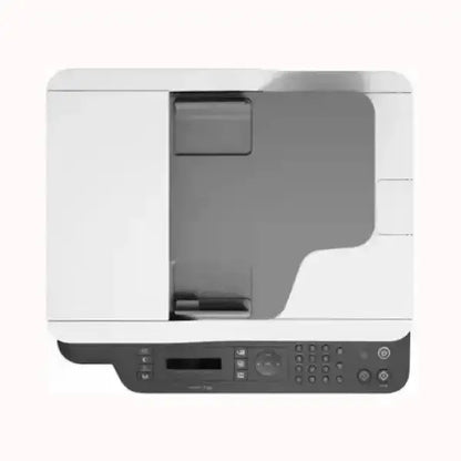 Stampante HP multifunzione bianca con display digitale e tastiera integrata