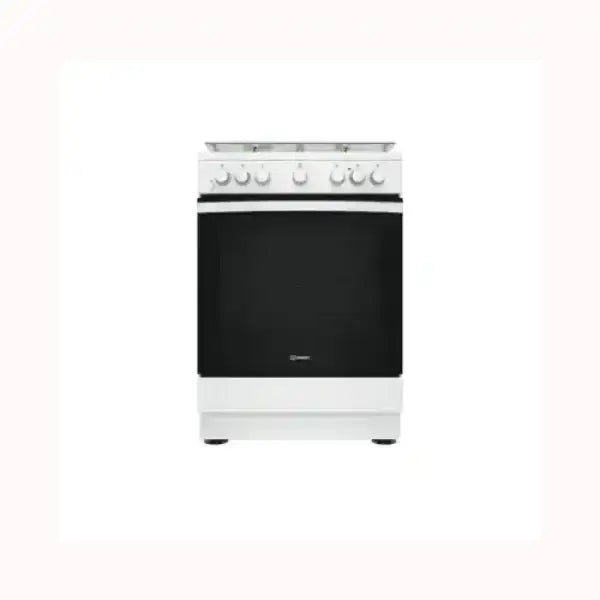 Cucina INDESIT bianca con forno ampio e manopole di controllo frontali