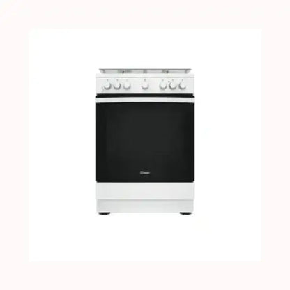Cucina INDESIT bianca con forno ampio e manopole di controllo frontali