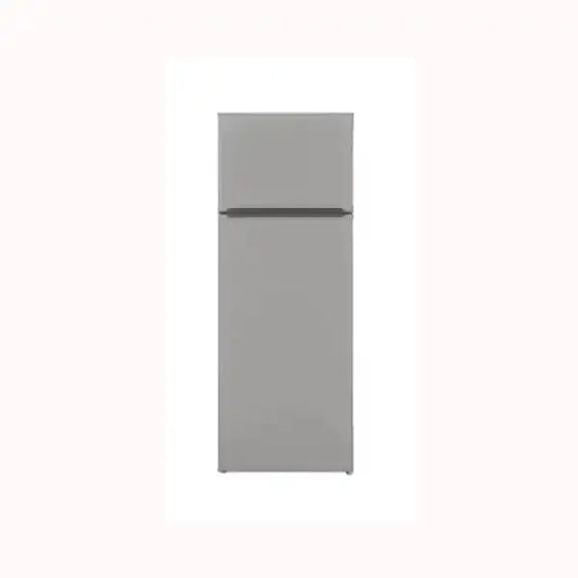 Frigorifero INDESIT a doppia porta color grigio con congelatore superiore e design semplice