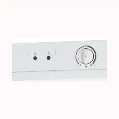 Pannello di controllo bianco con manopola e luci LED del congelatore INDESIT