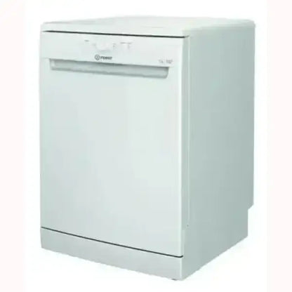 Lavastoviglie INDESIT bianca con design compatto e pannello comandi semplice