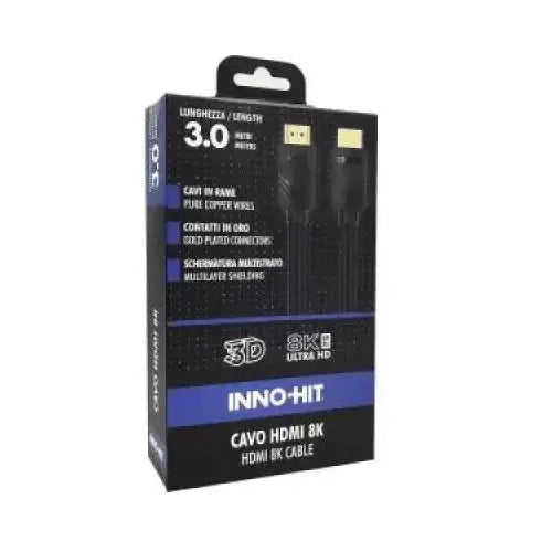 Inno-Hit Cavo HDMI ContattiOro 8K 60hz 3m Nero - Accessori TV - TecnoRoyal