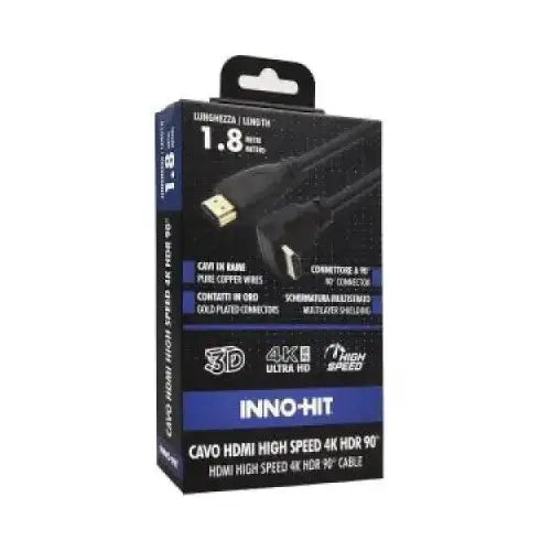Inno-Hit Cavo HDMI High-Speed Connettore 90 4K HDR 1.8m Nero - Accessori TV - TecnoRoyal