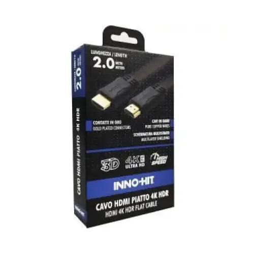 Inno-Hit Cavo HDMI Piatto 4K HDR 2m Nero - Accessori TV - TecnoRoyal