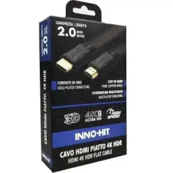 Câble HDMI plat Inno-Hit 4K HDR 2 m Noir Accessoires TV