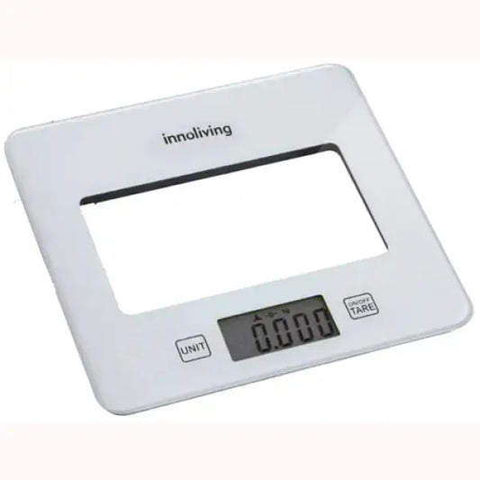 Bilancia da cucina Innoliving digitale bianca con display LCD e funzioni tara e unità di misura
