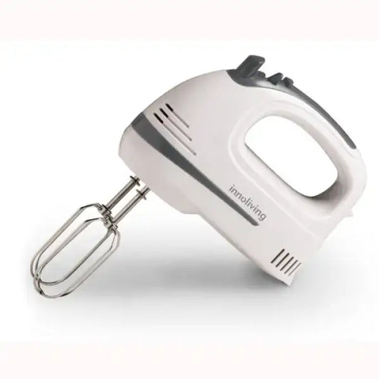 Frullatore elettrico Innoliving bianco con impugnatura ergonomica e fruste in acciaio inox
