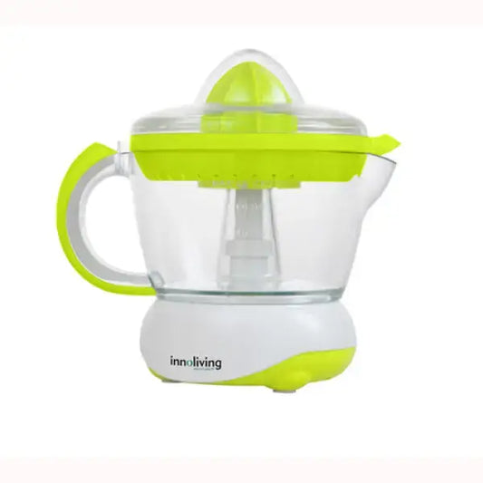 Spremiagrumi elettrico Innoliving con contenitore trasparente e dettagli verdi lime