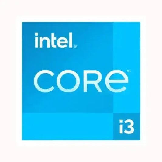 Logo processore INTEL Core i3 con sfondo blu per prestazioni elevate e affidabili