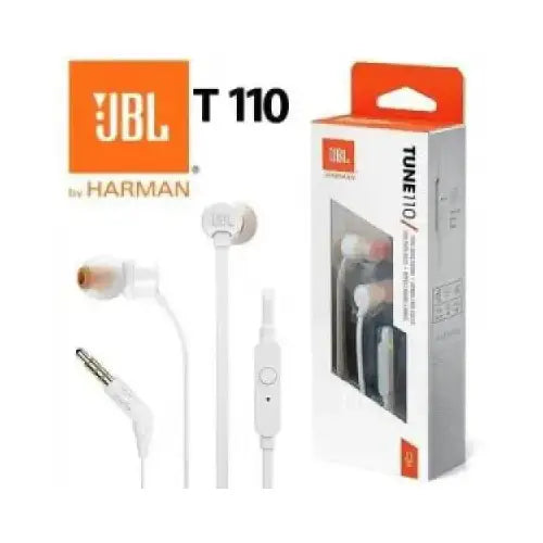 JBL Auricolari Wired Filo Tune 110 T110 Jack 3.5mm White - Accessori telefonia - TecnoRoyal