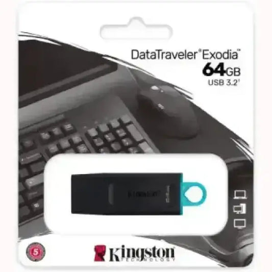 Chiavetta USB Kingston DataTraveler Exodia 64GB USB 3.2 per archiviazione dati veloce