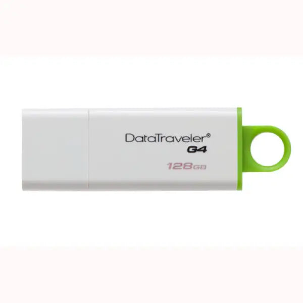Pendrive KINGSTON DataTraveler G4 da 128 GB con corpo bianco e anello verde