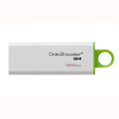 Pendrive KINGSTON DataTraveler G4 da 128 GB con corpo bianco e anello verde