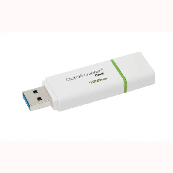Pendrive KINGSTON DataTraveler G4 bianco con capacità di 128GB e USB 3.0 per trasferimento veloce dati