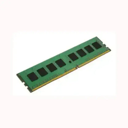 Modulo RAM Kingston verde con chip di memoria nera e connettore dorato per computer