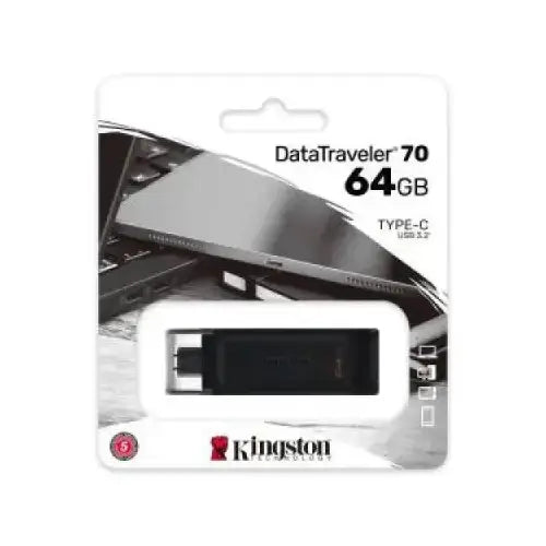 KINGSTON PENDRIVE 64GB OTG DT70/64GB USB TYPE-C 3.2 NERO - Pendrive - TecnoRoyal