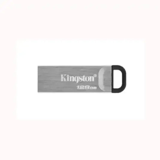 Pendrive KINGSTON in metallo argento con capacità di 128 GB e design compatto