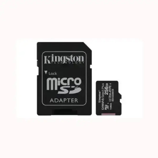Scheda Micro SD KINGSTON da 256 GB con adattatore per espansione memoria dispositivi digitali