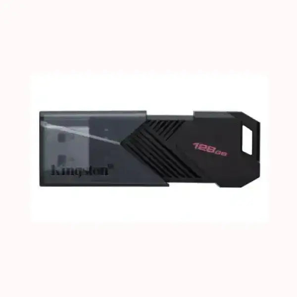 Pendrive KINGSTON da 128GB con design nero compatto e resistente per archiviazione dati